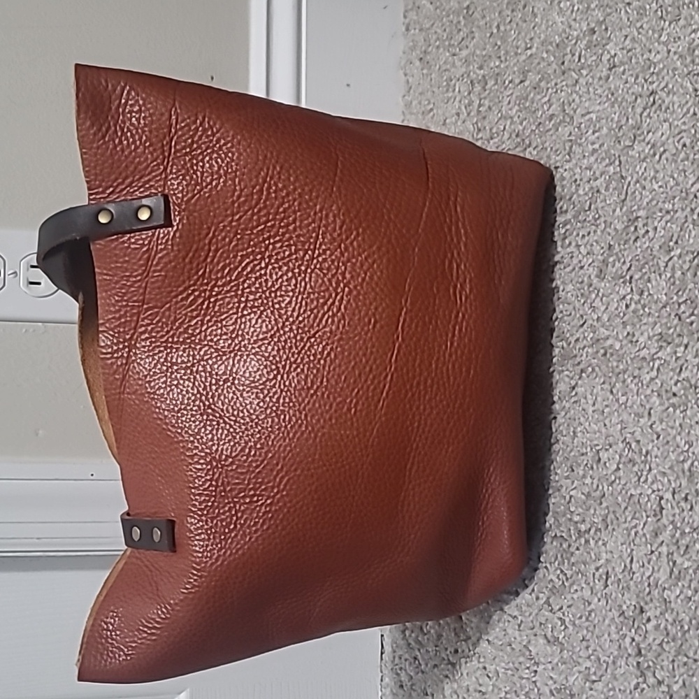 Portland Leather Goods Medium Classic Tote Bag Maple Pebbly Rare - Picture 4 of 10